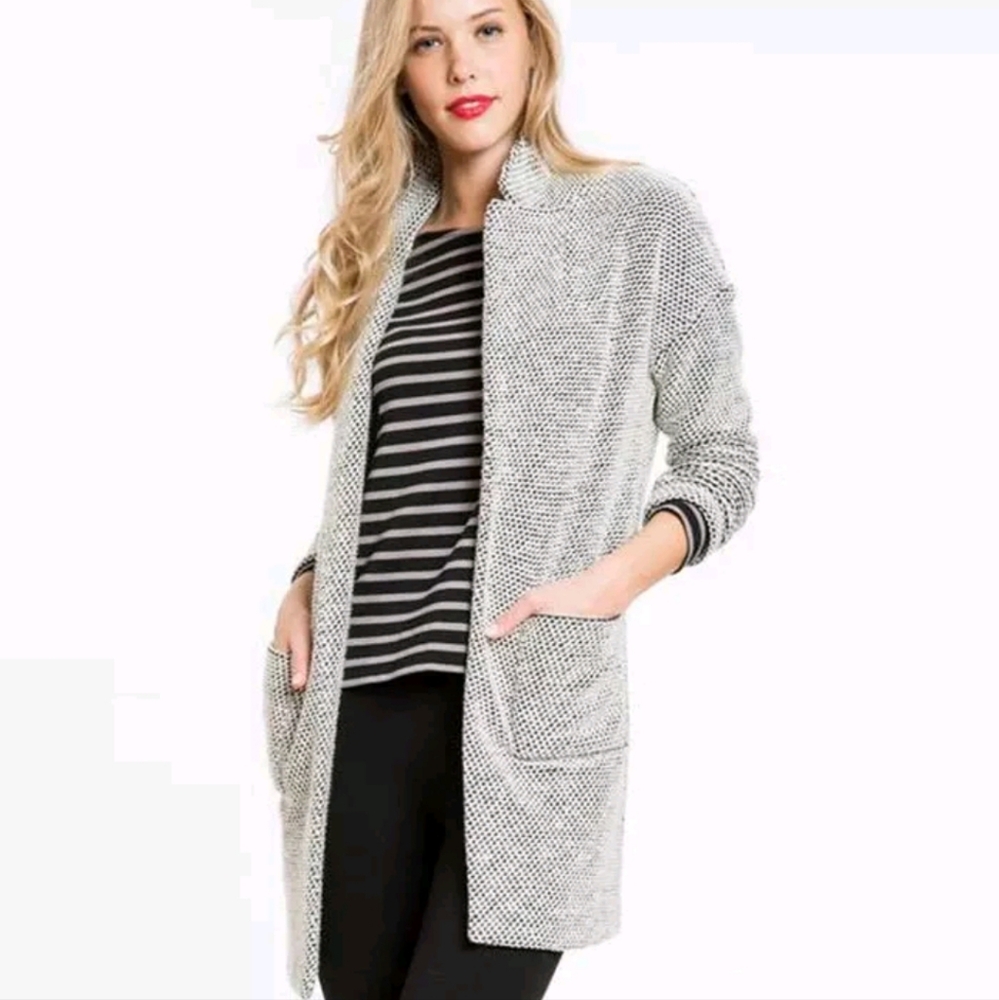 Marine Layer Birdseye Textured Open Front Coat M … - image 1